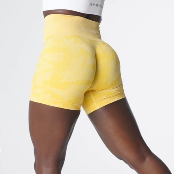 NVGTN Pants - Nvgtn Camo Pro Shorts- “Sunshine Yellow”
